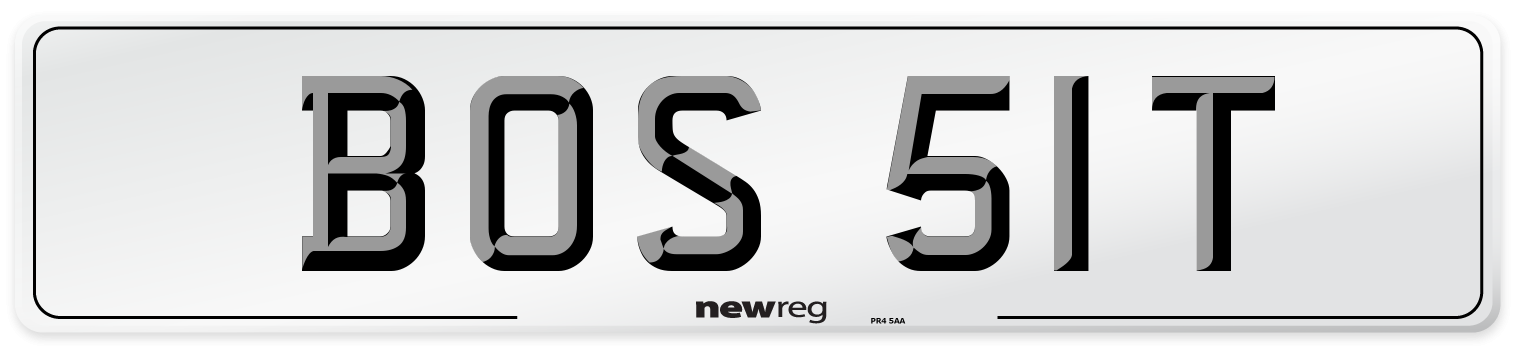 BOS 51T Number Plate from New Reg